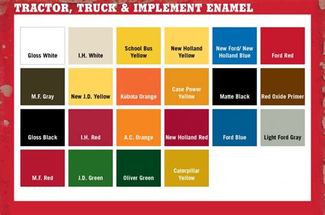 new holland tractor color chart